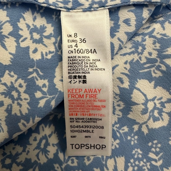 EUC Topshop Cornflower Floral Print Cutout Midi Dress - Picture 9 of 10